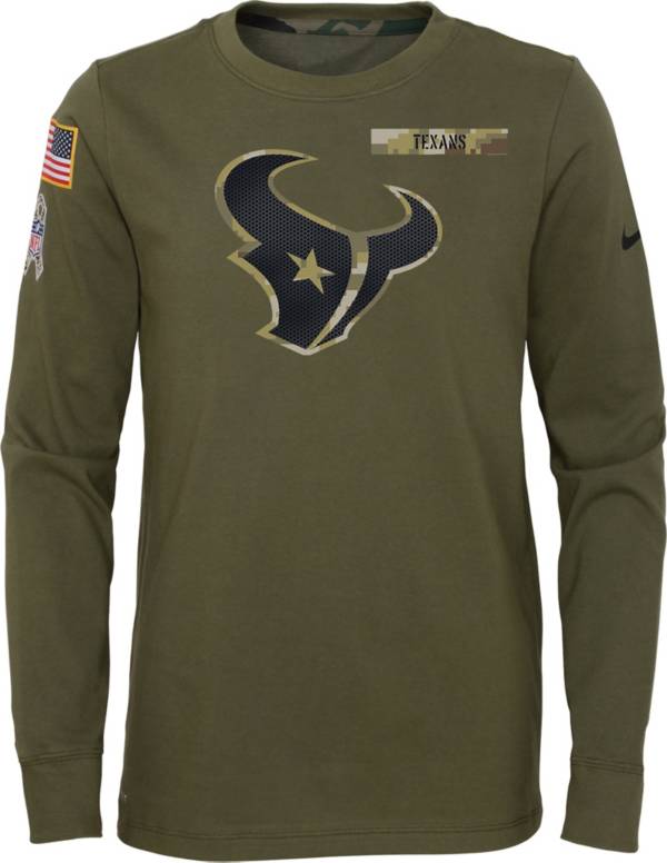 Nike Youth Houston Texans Salute to Service Olive Long Sleeve T-Shirt