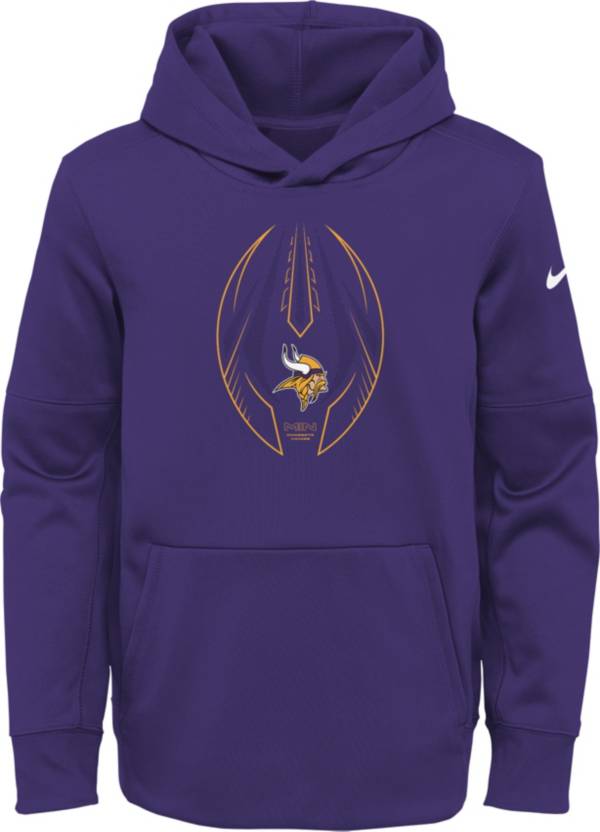 Nike Youth Minnesota Vikings Court Purple Icon Therma Pullover Hoodie