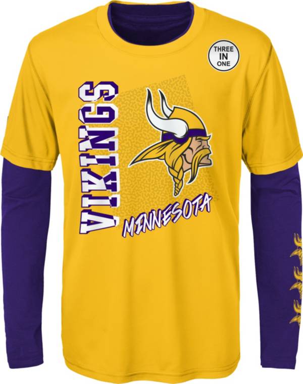 NFL Team Apparel Boys' Minnesota Vikings Combo 3-in-1 Shirt