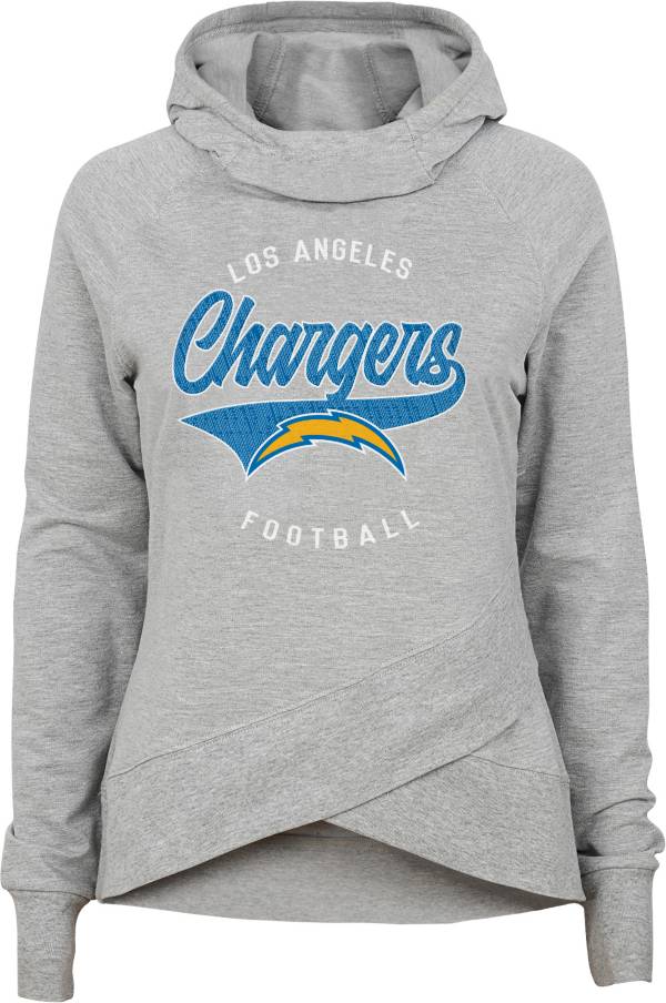 NFL Team Apparel Girls' Los Angeles Chargers Heather Grey Pullover Hoodie
