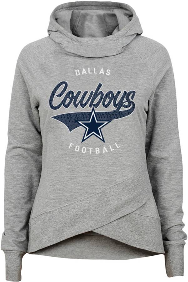 NFL Team Apparel Girls' Dallas Cowboys Heather Grey Pullover Hoodie