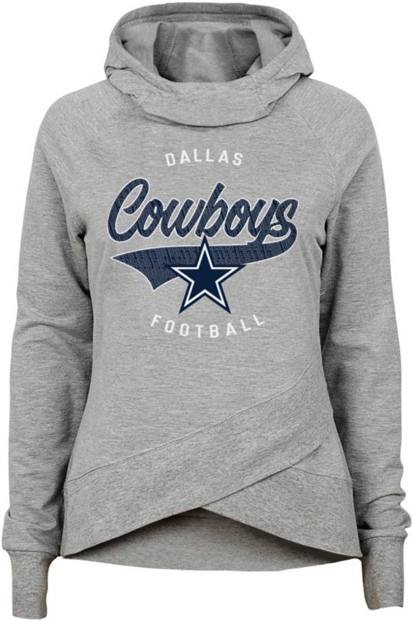 NFL Team Apparel Girls' Dallas Cowboys Heather Grey Pullover Hoodie product image