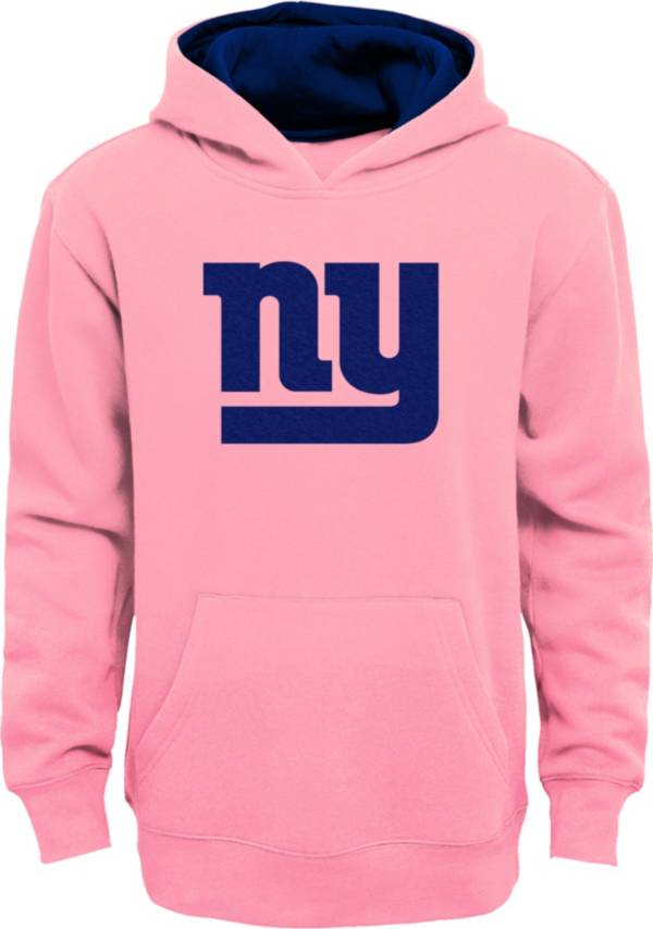 NFL Team Apparel Girls' New York Giants Prime Pink Pullover Hoodie