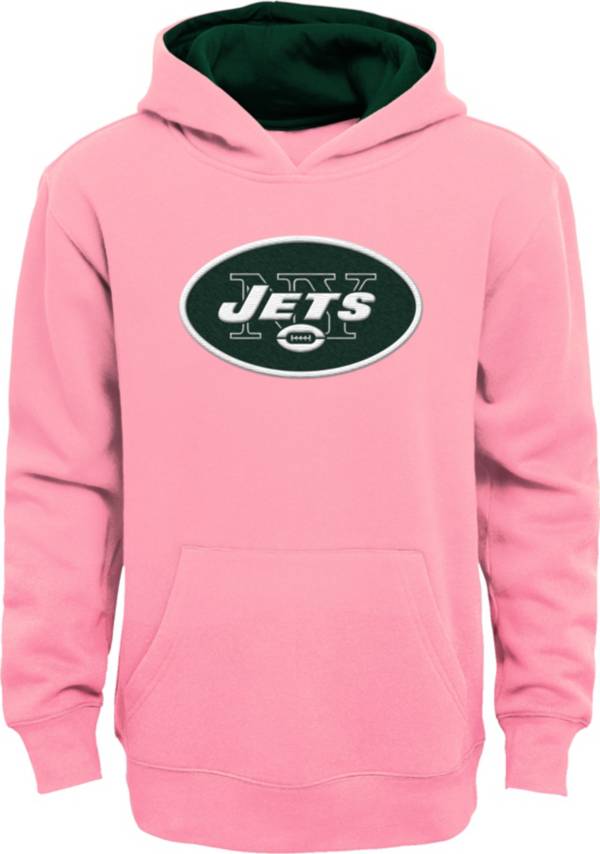 NFL Team Apparel Girls' New York Jets Prime Pink Pullover Hoodie