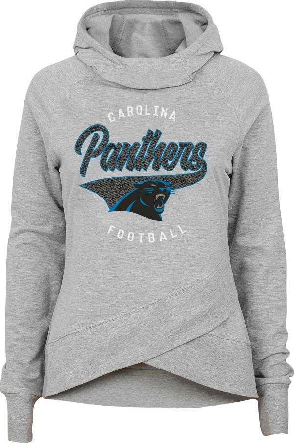 NFL Team Apparel Girls' Carolina Panthers Heather Grey Pullover Hoodie