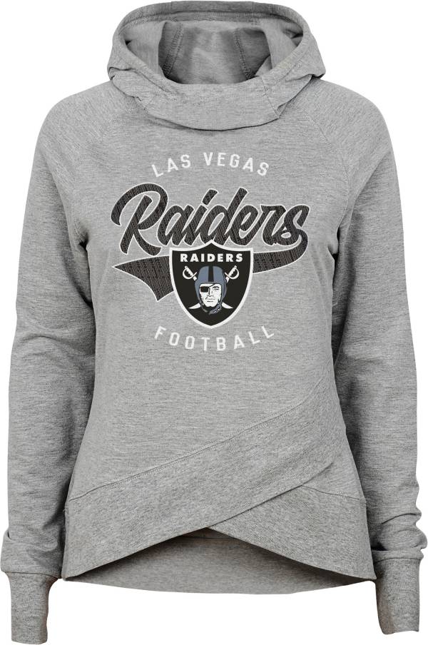 NFL Team Apparel Girls' Las Vegas Raiders Heather Grey Pullover Hoodie