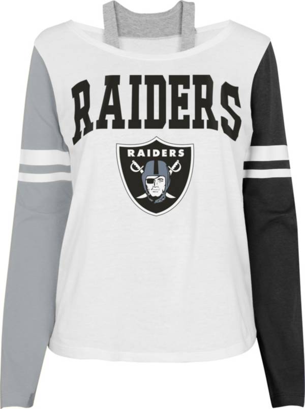 NFL Team Apparel Girl's Las Vegas Raiders White Long Sleeve T-Shirt