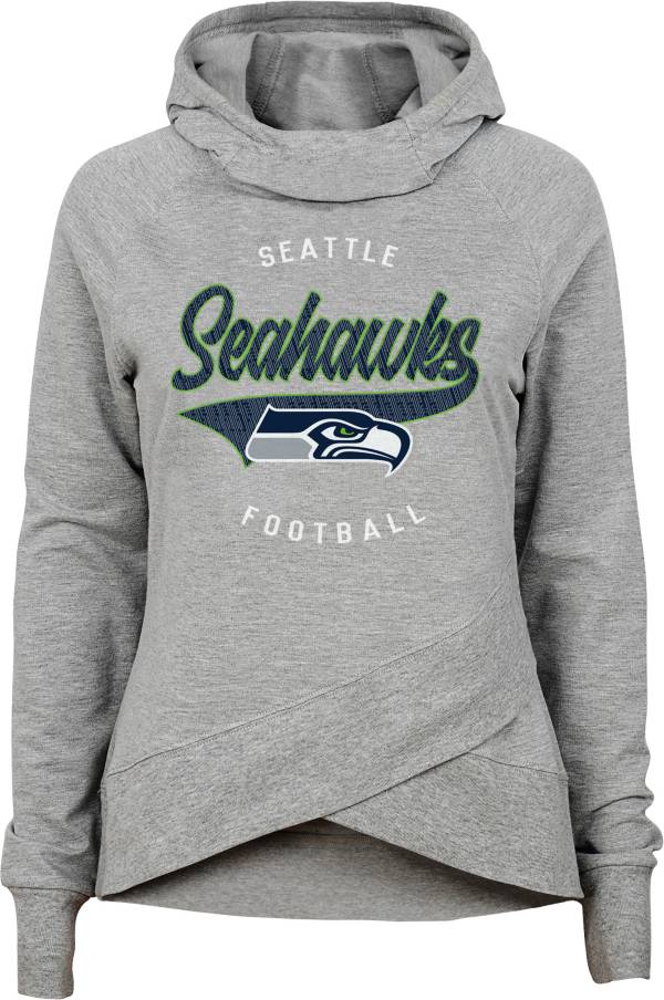 NFL Team Apparel Girls' Seattle Seahawks Heather Grey Pullover Hoodie