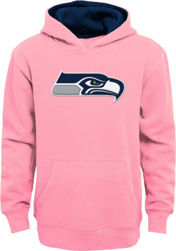 NFL Team Apparel Girls' Seattle Seahawks Prime Pink Pullover Hoodie