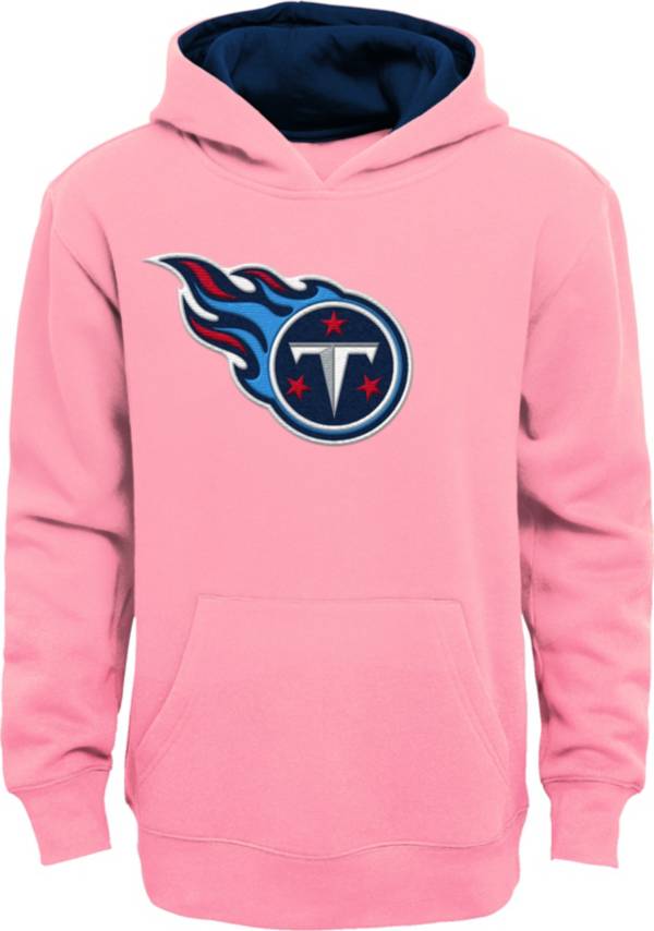 NFL Team Apparel Girls' Tennessee Titans Prime Pink Pullover Hoodie