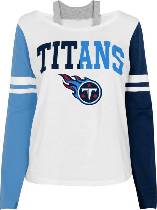 NFL Team Apparel Girl's Tennessee Titans White Long Sleeve T-Shirt