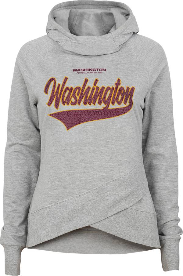 NFL Team Apparel Girls' Washington Football Team Heather Grey Pullover Hoodie