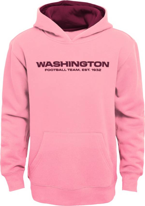 NFL Team Apparel Girls' Washington Football Team Prime Pink Pullover Hoodie