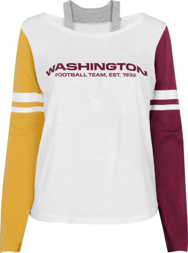 NFL Team Apparel Girl's Washington Football Team White Long Sleeve T-Shirt