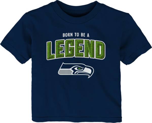 NFL Team Apparel Infant's Seattle Seahawks NAVY Born 2 Be T-Shirt