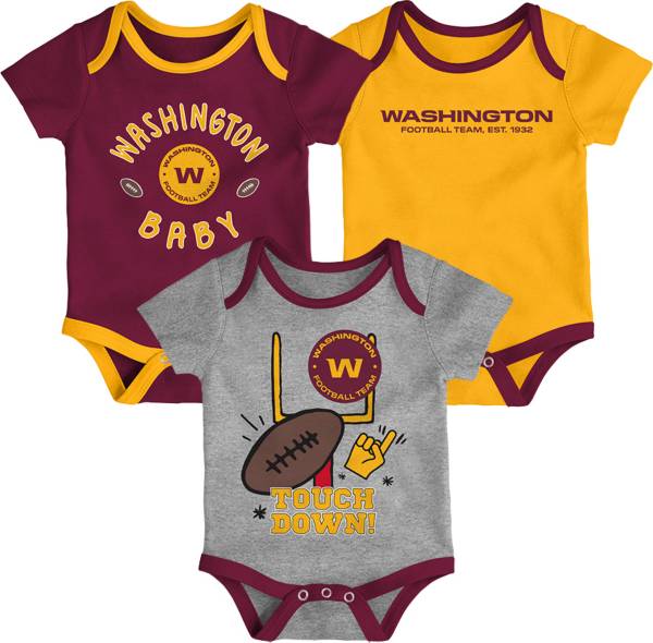 NFL Team Apparel Infant Washington Football Team Champ 3-Piece Onesie Set