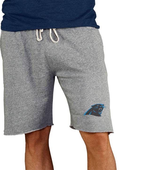 NFL Team Apparel Men's Carolina Panthers Grey Mainstream Terry Shorts