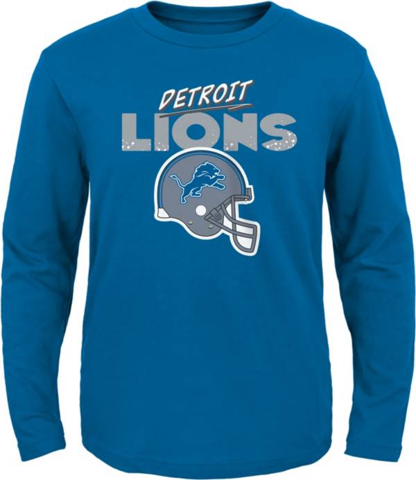 NFL Team Apparel Little Kid's Detroit Lions Blue Rad Long Sleeve T-Shirt