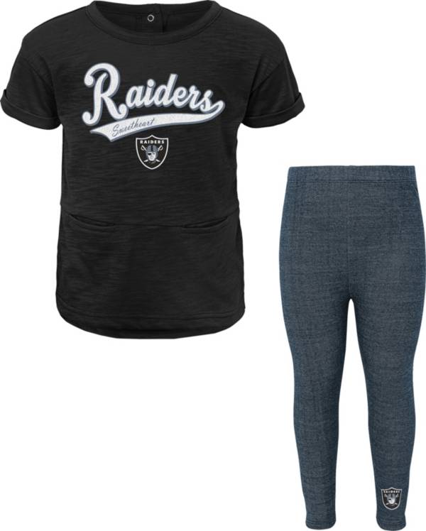 NFL Team Apparel Little Girls' Las Vegas Raiders T-Shirt and Legging Set