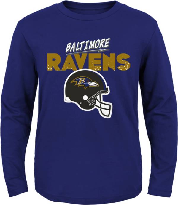 NFL Team Apparel Little Kid's Baltimore Ravens Purple Rad Long Sleeve T-Shirt