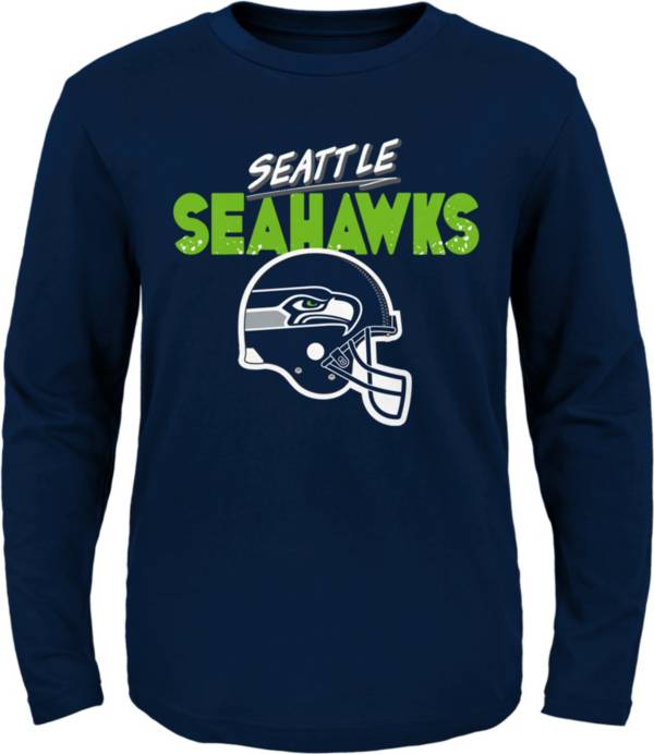 NFL Team Apparel Little Kid's Seattle Seahawks Navy Rad Long Sleeve T-Shirt