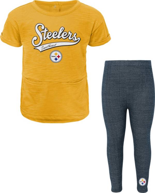 NFL Team Apparel Little Girls' Pittsburgh Steelers T-Shirt and Legging Set