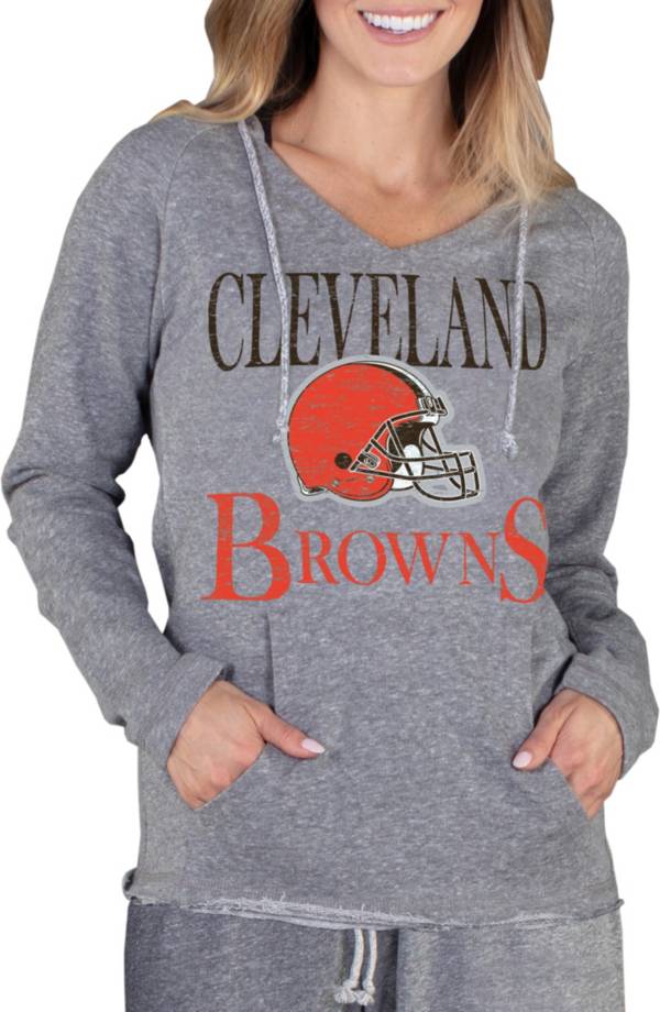 Concepts Sport Women's Cleveland Browns Mainstream Grey Hooded Long Sleeve T-Shirt