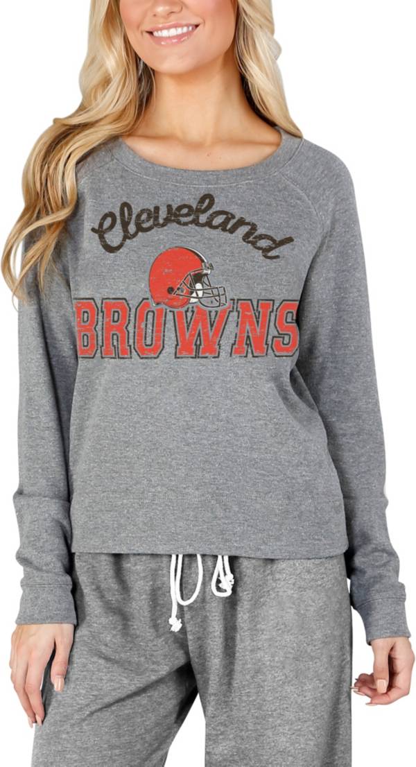 Concepts Sport Women's Cleveland Browns Mainstream Grey Crew