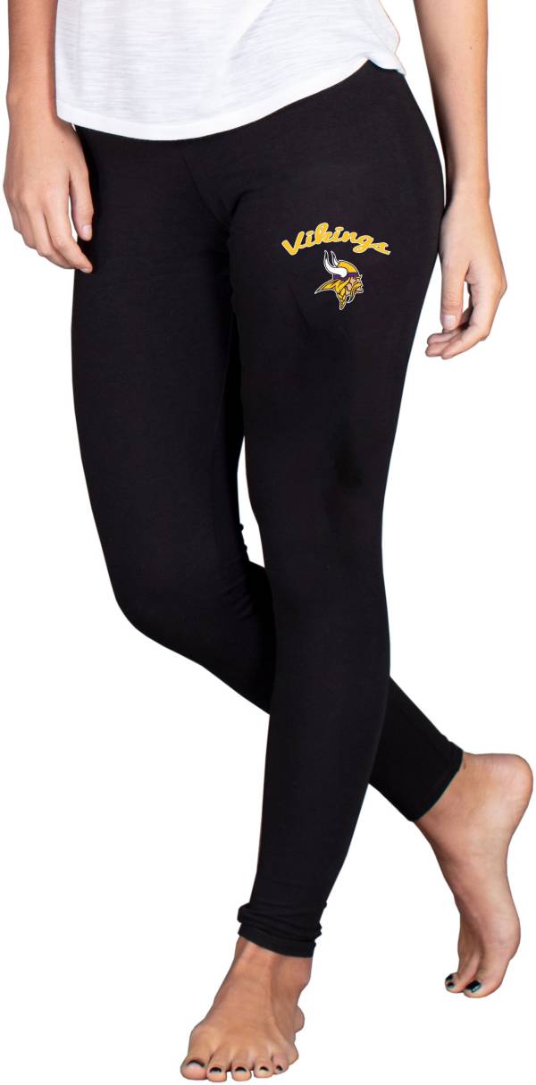 NFL Team Apparel Women's Minnesota Vikings Black Fraction Leggings product image