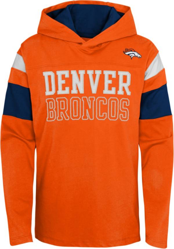 NFL Team Apparel Youth Denver Broncos Orange Glory Days Pullover Hoodie