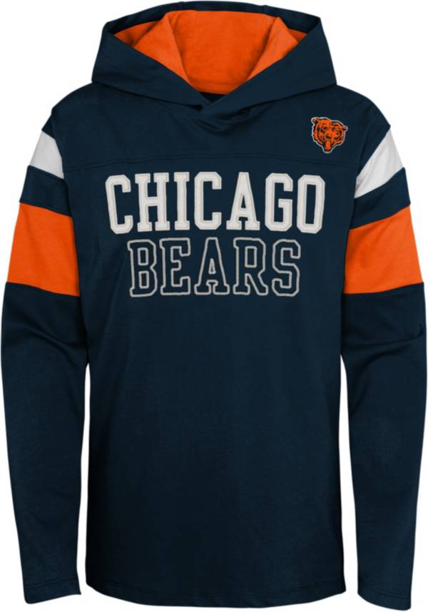 NFL Team Apparel Youth Chicago Bears Navy Glory Days Pullover Hoodie