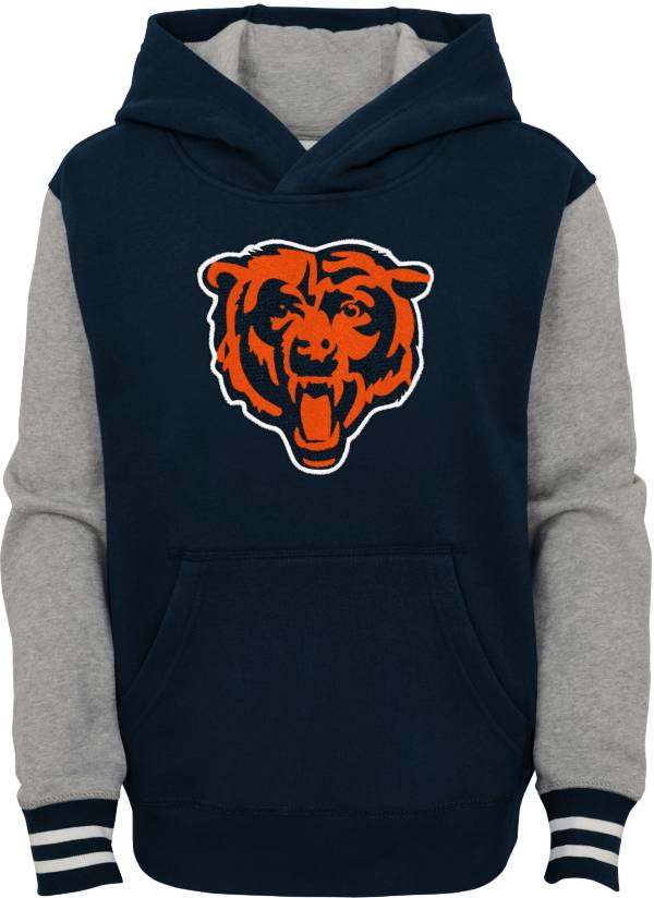 NFL Team Apparel Youth Chicago Bears Navy Heritage Pullover Hoodie