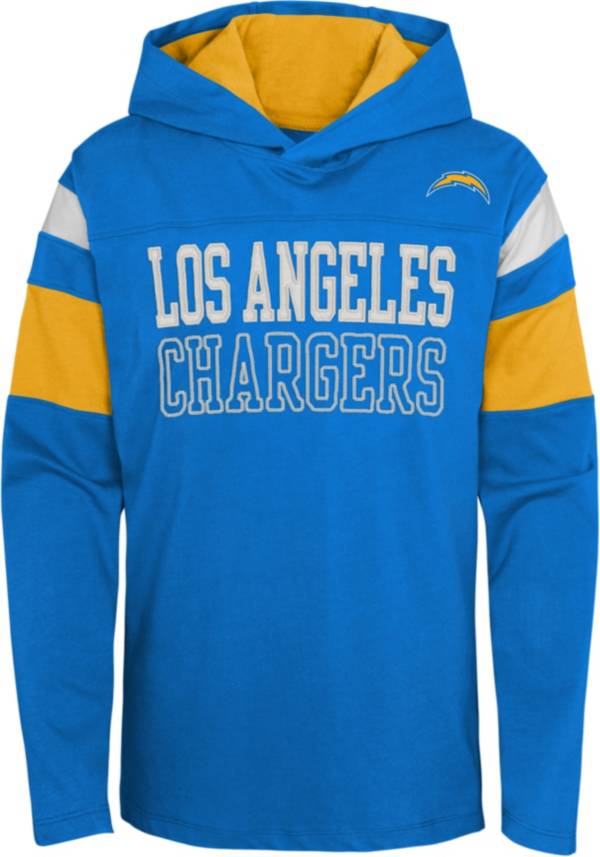 NFL Team Apparel Youth Los Angeles Chargers Blue Glory Days Pullover Hoodie