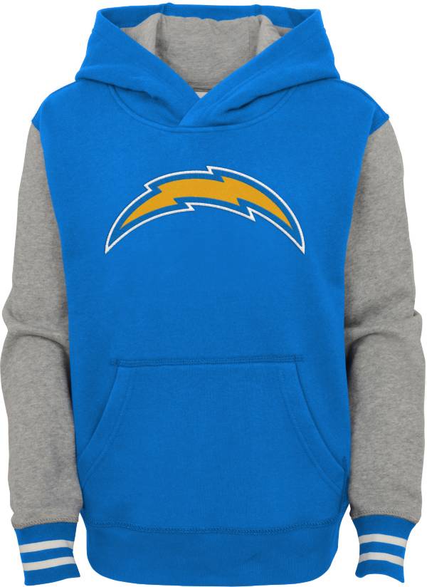 NFL Team Apparel Youth Los Angeles Chargers Blue Heritage Pullover Hoodie