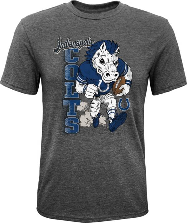 NFL Team Apparel Youth Indianapolis Colts Dark Grey Heather Bust Loose T-Shirt