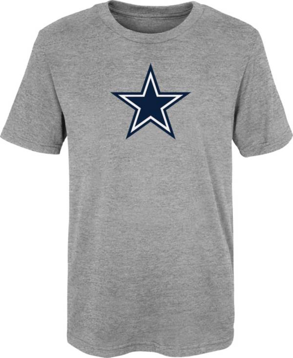 NFL Team Apparel Youth Dallas Cowboys Primary Logo Grey T-Shirt