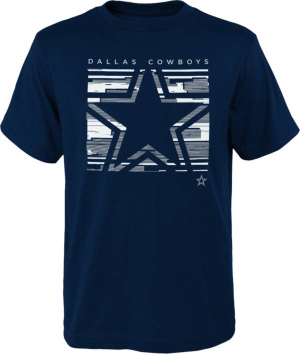 NFL Team Apparel Youth Dallas Cowboys Scatter Navy T-Shirt