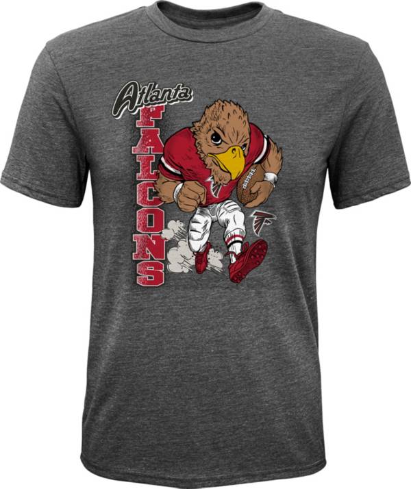 NFL Team Apparel Youth Atlanta Falcons Dark Grey Heather Bust Loose T-Shirt