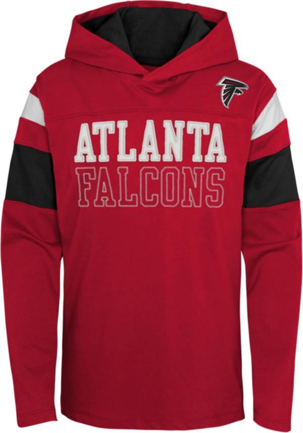 NFL Team Apparel Youth Atlanta Falcons Red Glory Days Pullover Hoodie