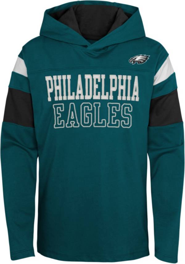 NFL Team Apparel Youth Philadelphia Eagles Green Glory Days Pullover Hoodie