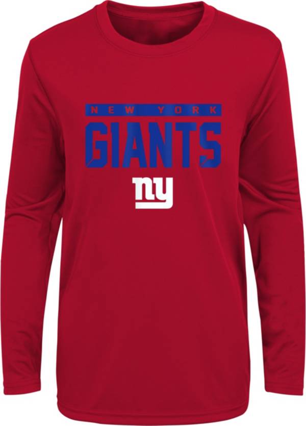 NFL Team Apparel Youth New York Giants Red Training Camp Long Sleeve Shirt