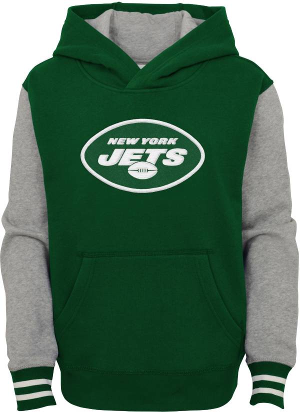 NFL Team Apparel Youth New York Jets Green Heritage Pullover Hoodie