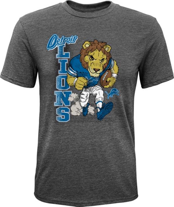 NFL Team Apparel Youth Detroit Lions Dark Grey Heather Bust Loose T-Shirt