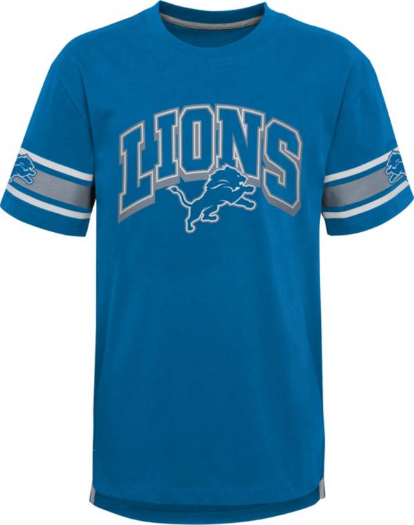 NFL Team Apparel Youth Detroit Lions Blue Victorious T-Shirt