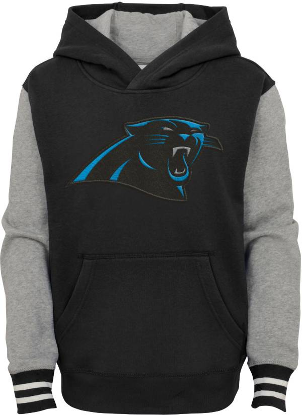 NFL Team Apparel Youth Carolina Panthers Black Heritage Pullover Hoodie product image