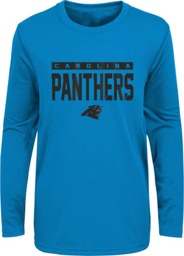 NFL Team Apparel Youth Carolina Panthers Blue Training Camp Long Sleeve Shirt