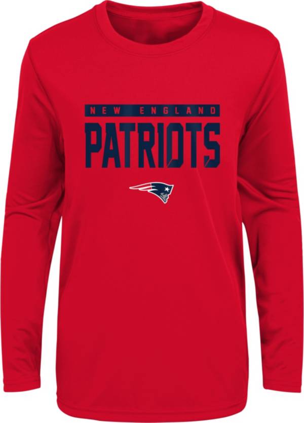 NFL Team Apparel Youth New England Patriots Red Training Camp Long Sleeve Shirt