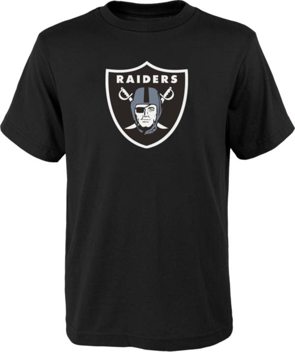 NFL Team Apparel Youth Las Vegas Raiders Team Logo Black T-Shirt