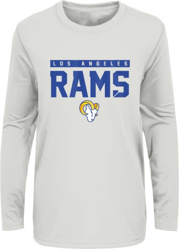 NFL Team Apparel Youth Los Angeles Rams Light Bone Training Camp Long Sleeve Shirt