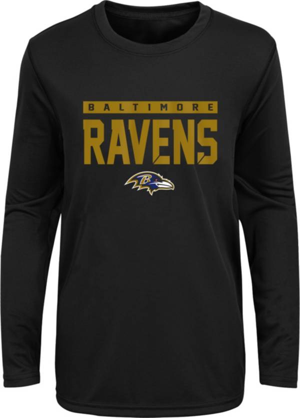 NFL Team Apparel Youth Baltimore Ravens Black Training Camp Long Sleeve Shirt product image